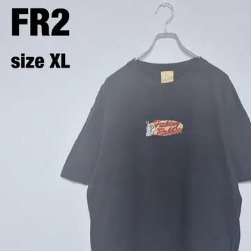 FR2 블랙 티셔츠 XL 자수 로고