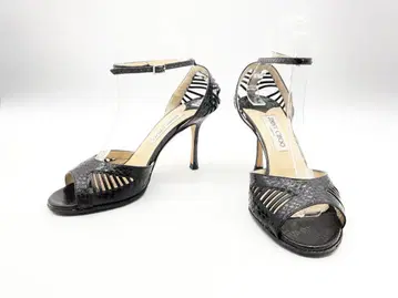 25cm [새상품급] JIMMY CHOO 크로코 힐 앵클 스트랩 샌들