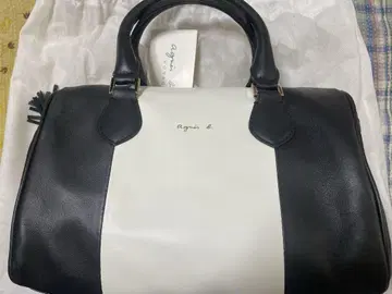 agnes b. 블랙 & 화이트 양가죽 2WAY 핸드백 레어