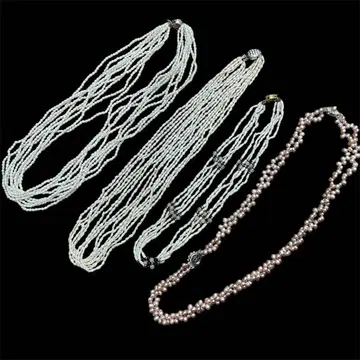담수 펄 목걸이 10연 8연 5연 2연 실버 금장 장식 포함 케시 펄