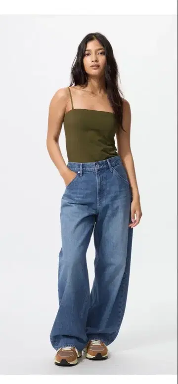유니클로 UNIQLO 배기 커브 청바지 67 블루