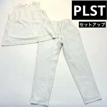 PLST 플라스테 셋업 풀오버 테이퍼드 팬츠 스트라이프