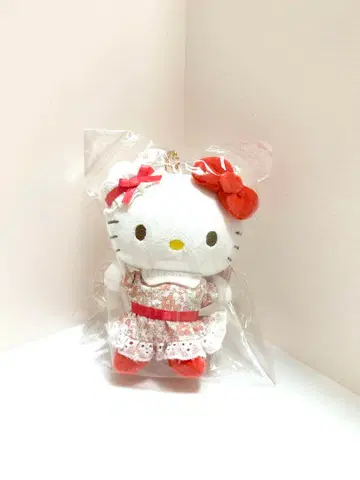 새상품 헬로키티 텍스타일 플라워  마스코트 키링