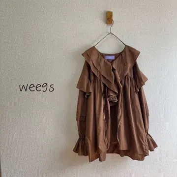 wee9s 빅 칼라 프릴 블라우스 K60
