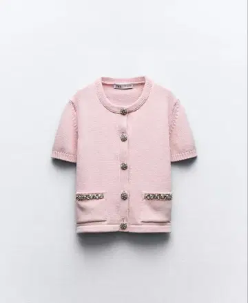 새상품 zara 큐빅 니트 가디건