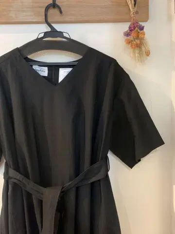 foufou THE DRESS #36 black linen dress
