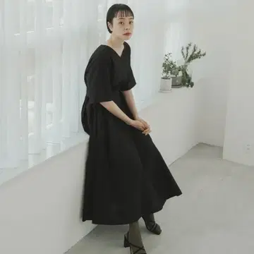 foufou THE DRESS #36 black linen dress