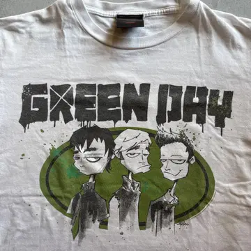 GREEN DAY 애니메이션풍 티셔츠 S 사이즈 화이트 락