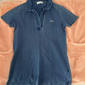 LACOSTE 데님 블루 피케 셔츠 38