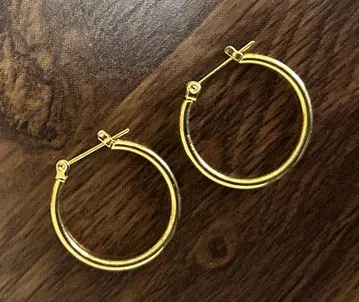 써지컬 스테인리스 골드 후프 귀걸이 2.5cm