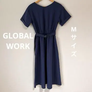 GLOBAL WORK 원피스 M 사이즈 네이비 미디 기장 원피스