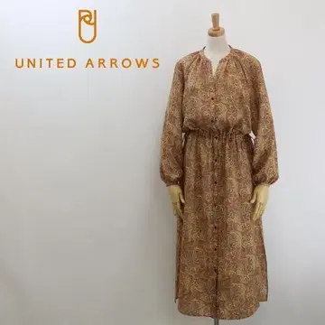 B7569 유나이티드 애로우즈 페이즐리 브라우징 셔츠 원피스