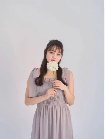 muguet 쉬폰 리본 셔링 op
