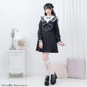 [ 유메텐보 dearmylove ] 하트 비쥬 리본 레이스 학원 원피스