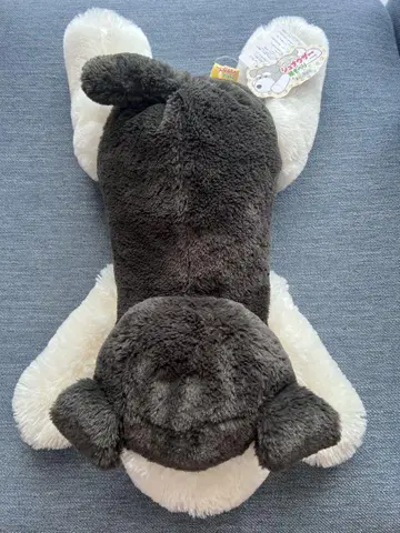 강아지 봉제인형 그레이 및 화이트