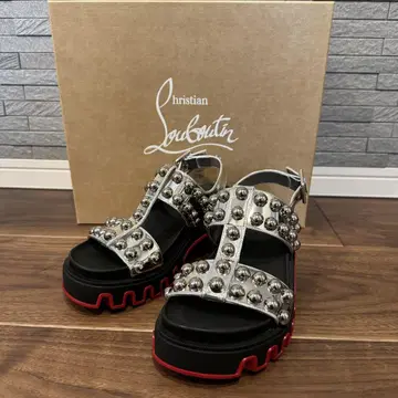 Christian Louboutin 스터드 샌들 실버 34