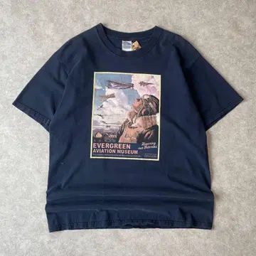90s 00s 비행사 아트 뮤지엄 티셔츠 빈티지 구제 의류 비행기