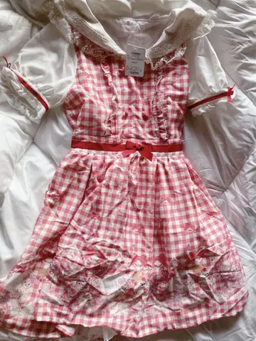 LIZLISA Sweet bear 젤라토 패턴 원피스 레드