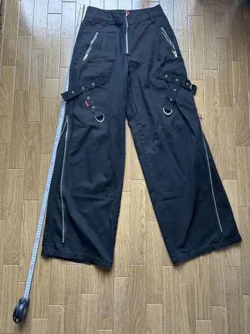 TRIPP NYC 본디지 팬츠 블랙 Y2K 락 변형