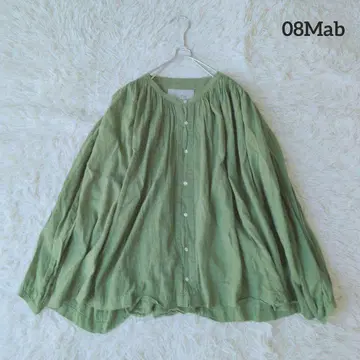 08Mab 08맵 긴팔 셔츠 밴드 카라 카키