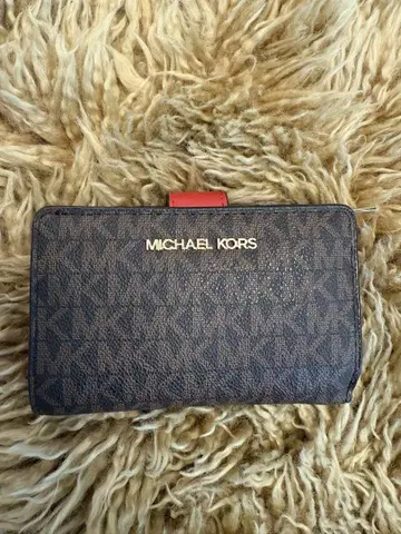 MICHAEL KORS 반지갑 브라운/레드 마이클코어스 브라운 빨간색