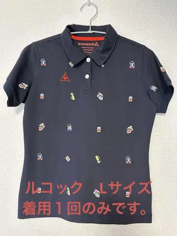 le coq sportif 자수 피케 셔츠 네이비 L 사이즈