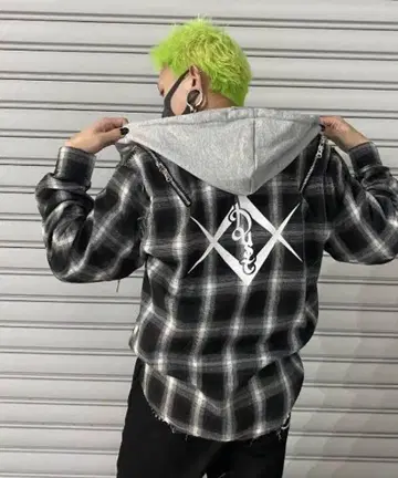 REFLEM x Dust Devil 콜라보 후드 체크 셔츠