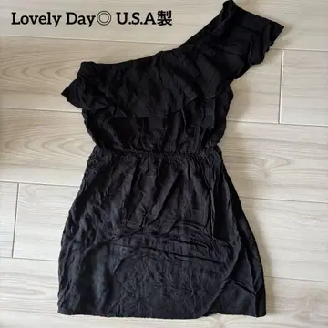 Lovely Day USA 제작 원숄더 블랙 원피스 튜닉