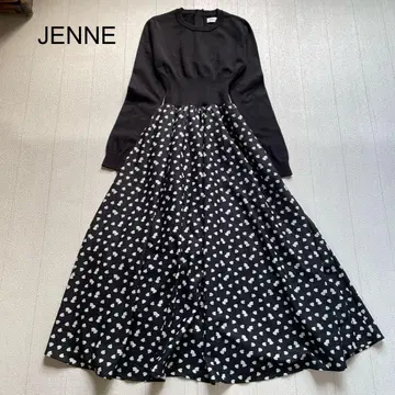 JENNE l'amour 니트 도킹 원피스 블랙 XS