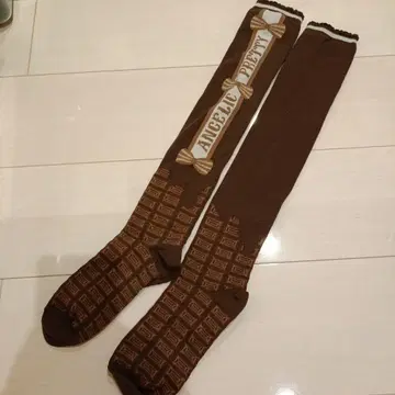 엔젤릭 프리티 초콜릿 패턴 니하이 삭스