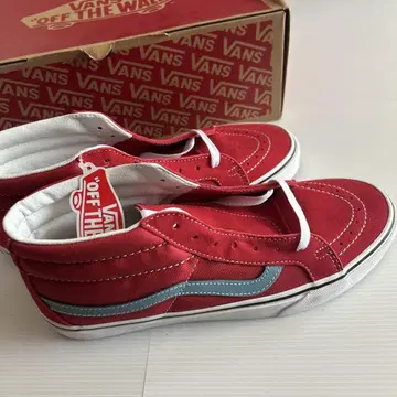 미사용 새상품/VANS 레드 하이컷 스니커즈 28cm