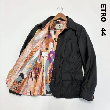 ETRO 에트로 패딩 자켓 코트 44 블랙 카라 부착 단추 여밈