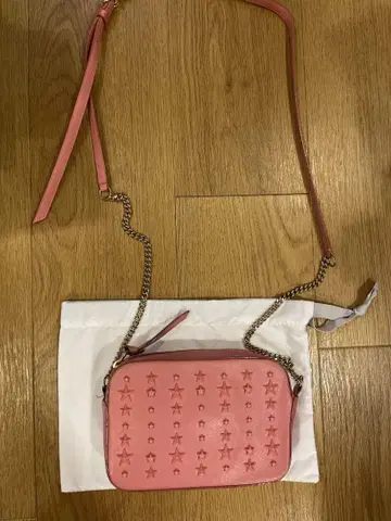 지미추 핑크 별 모양 스터드 숄더백