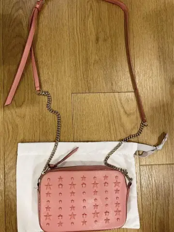 지미추 핑크 별 모양 스터드 숄더백