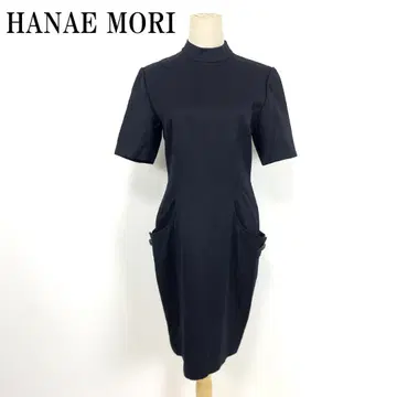LA7639 하나에모리 울 하이넥 반팔 원피스 네이비 9