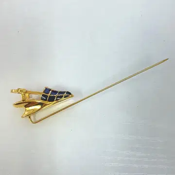[ N ] 페라가모 핀 브로치 힐 샌들 모티브 블랙 x 골드 컬러