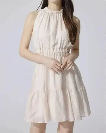 홀터넥 개더 미니 플레어 원피스 여신 원피스 실물 이미지