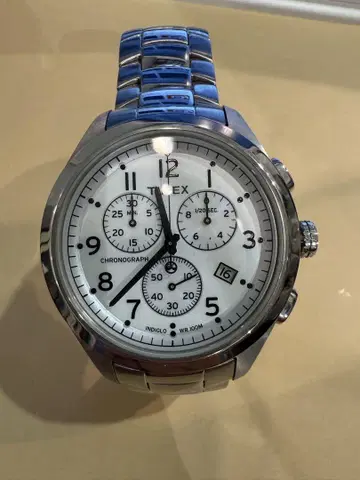 Timex 크로노그래프 시계 실버