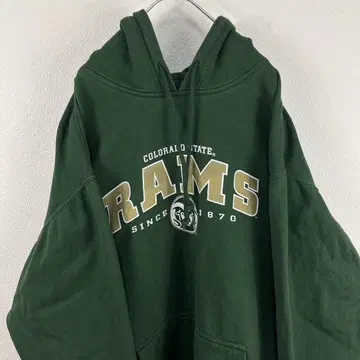 USA 구제 의류 pro player rams ncaa 후드티 그린 풋볼