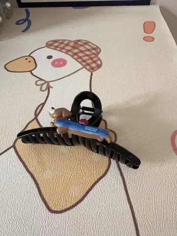 강아지 디자인 헤어 클립 블랙 컬러