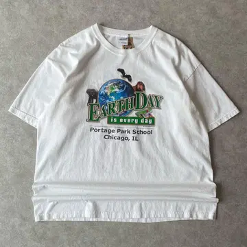 00s EARTH DAY 지구 애니멀 티셔츠 빈티지 구제 의류 동물
