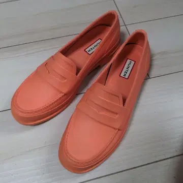 HUNTER 오렌지 로퍼 레인 신발