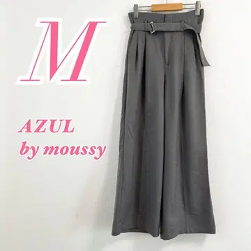AZUL by moussy M 턱 와이드 팬츠 차콜 그레이 깔끔한 스타일