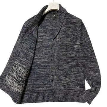 새상품급 ARMANI EXCHANGE 멜란지 니트 숄칼라 자켓