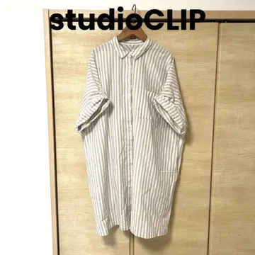 studioCLIP 스트라이프 셔츠 원피스 튜닉 2025