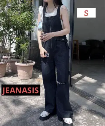 지나시스 컷 아웃 데님 살로펫 JEANASIS 블랙 S