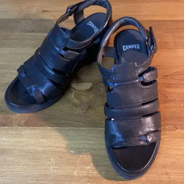CAMPER 캠퍼 통굽 샌들 블랙 35