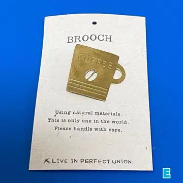 브로치 배지 브라스 놋쇠 COFFEE CUP 미사용 새상품 No.E