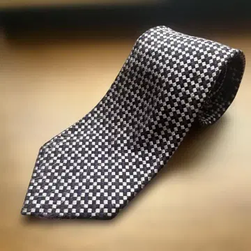 Paul Smith 넥타이 보라색과 네이비 체크 패턴 넥타이