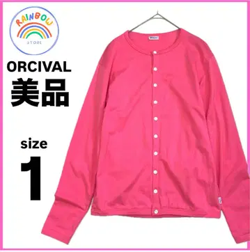 오르치발 ORCIVAL 코튼 긴팔 가디건 핑크색 일본제 1